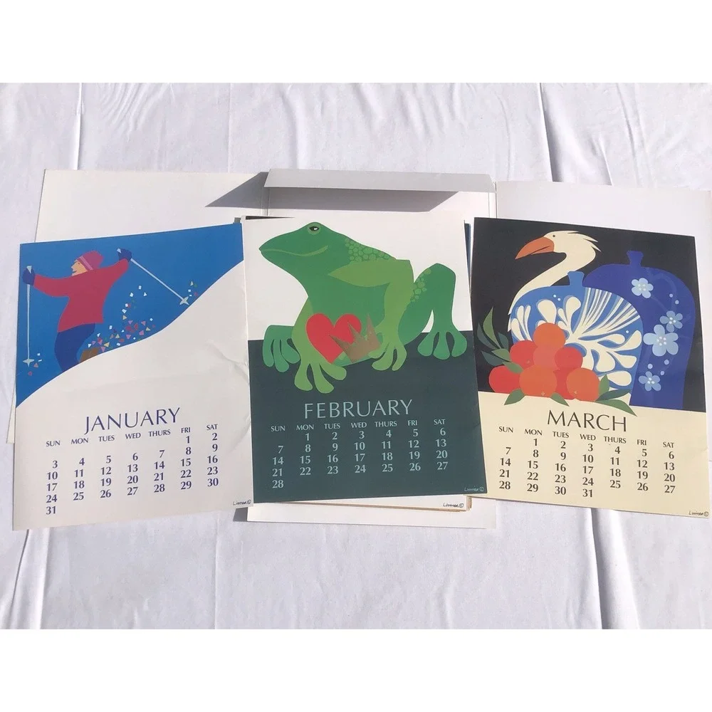 LINNEA POSTER CALENDAR for year 1993 - Complete Can Be Reused 2027 2038 2049